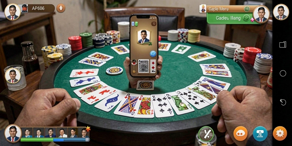 Tampilan menarik dari gameplay Gaple di AP686.