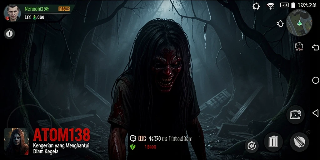 Tangkapan layar menampilkan aksi mendebarkan dalam suasana Horror.