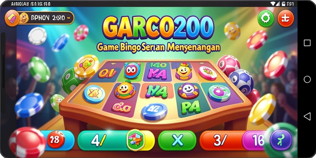Screenshot utama GARCO200 memperlihatkan gameplay Bingo yang seru.