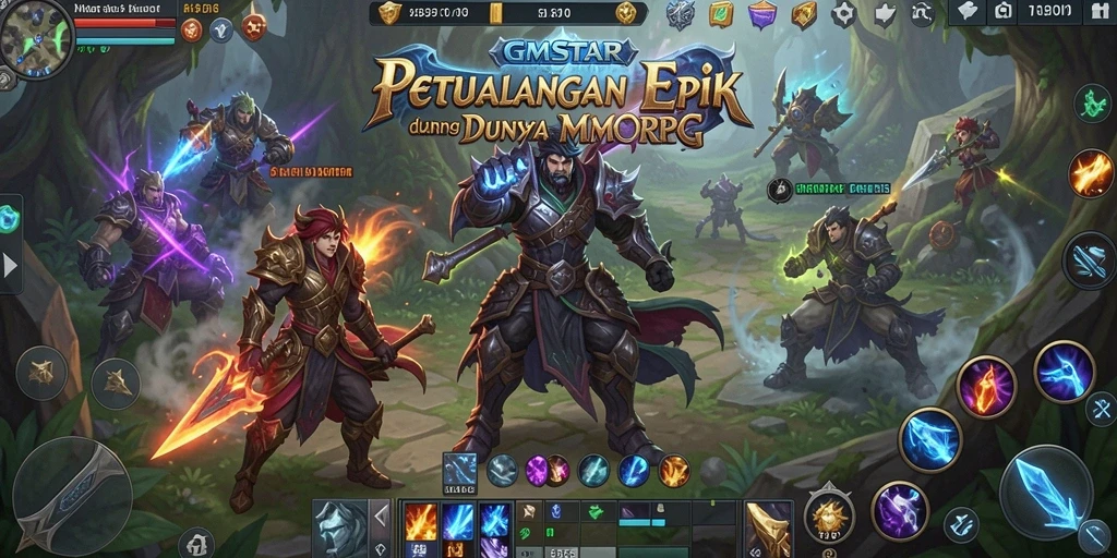 Screenshot gameplay GMSTAR menampilkan aksi petualangan yang mendebarkan.