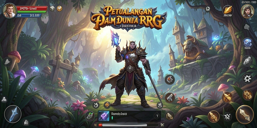 Tampilan gameplay seru dalam dunia RPG penuh petualangan.