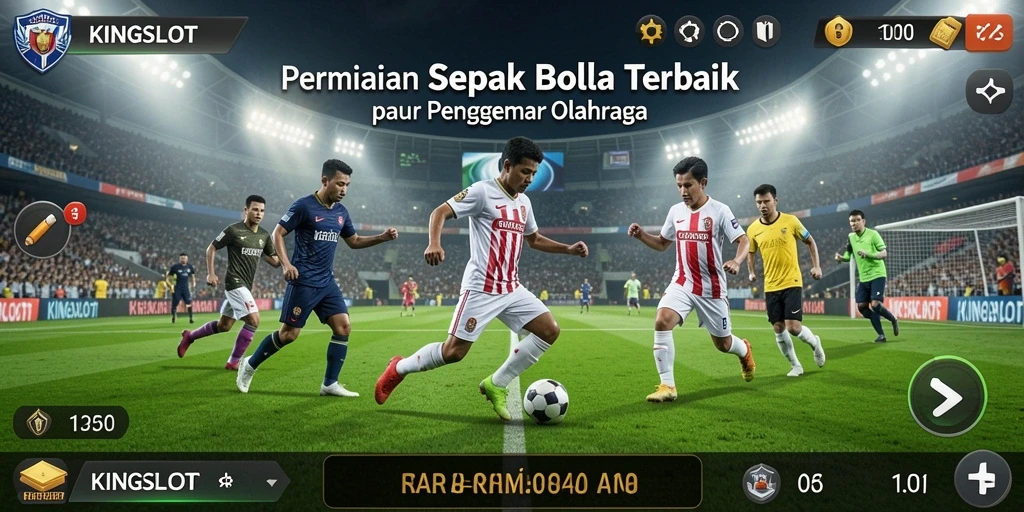 Tangkapan layar gameplay KINGSLOT yang menegangkan dalam pertandingan sepak bola.