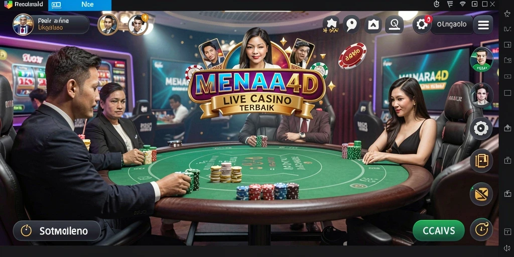 Menampilkan gameplay Live Casino seru di MENARA4D.