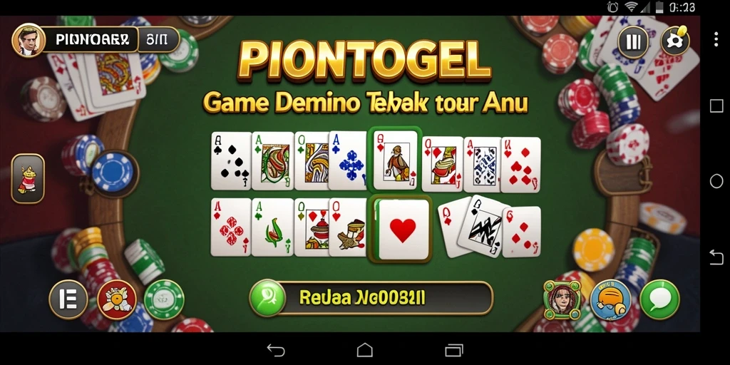 Tampilan menarik dari permainan Domino PIONTOGEL dengan pemain aktif.