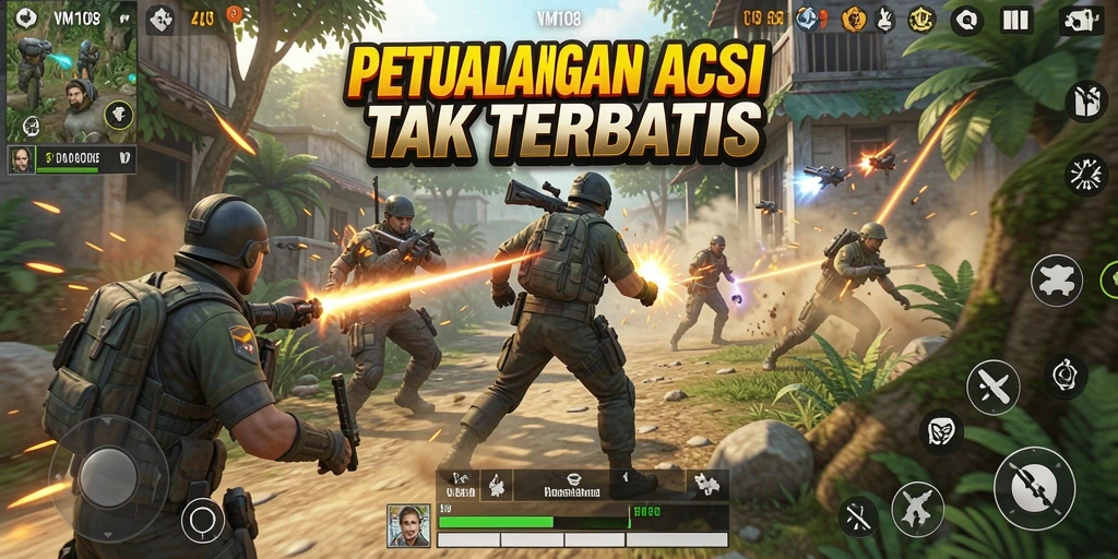 Tampilan penuh aksi dari gameplay seru di VM108.
